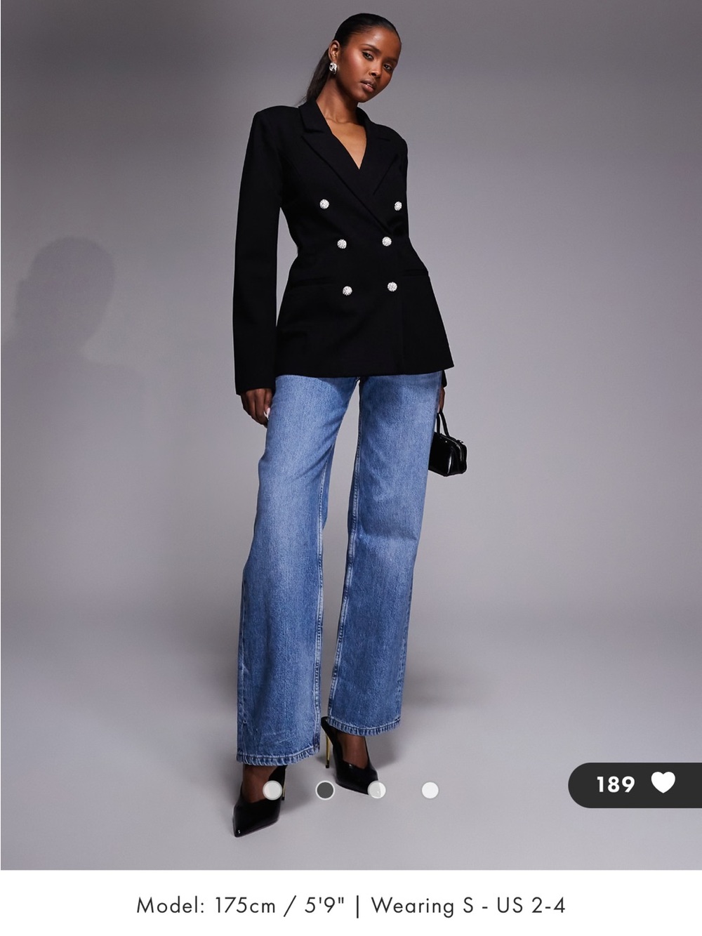 Good American Black Double-Breasted Blazer Jacket/ Dress - Picture 3 of 7